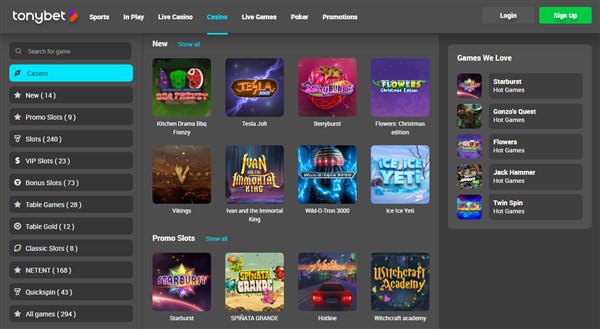 Tonybet Casino Review
